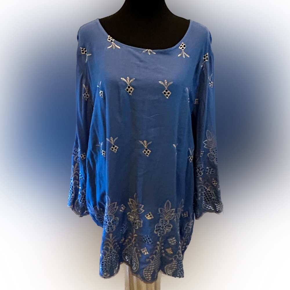 Nordstrom  Forgotten Grace Tunic Top Embroidered Size 2X Bohemian 0132